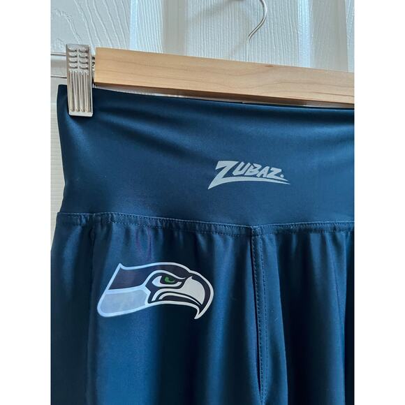 Zubaz Blue Side Green Mesh Panels NFL Seattle Seahawks Graphic Leggings Size XS - Picture 7 of 13